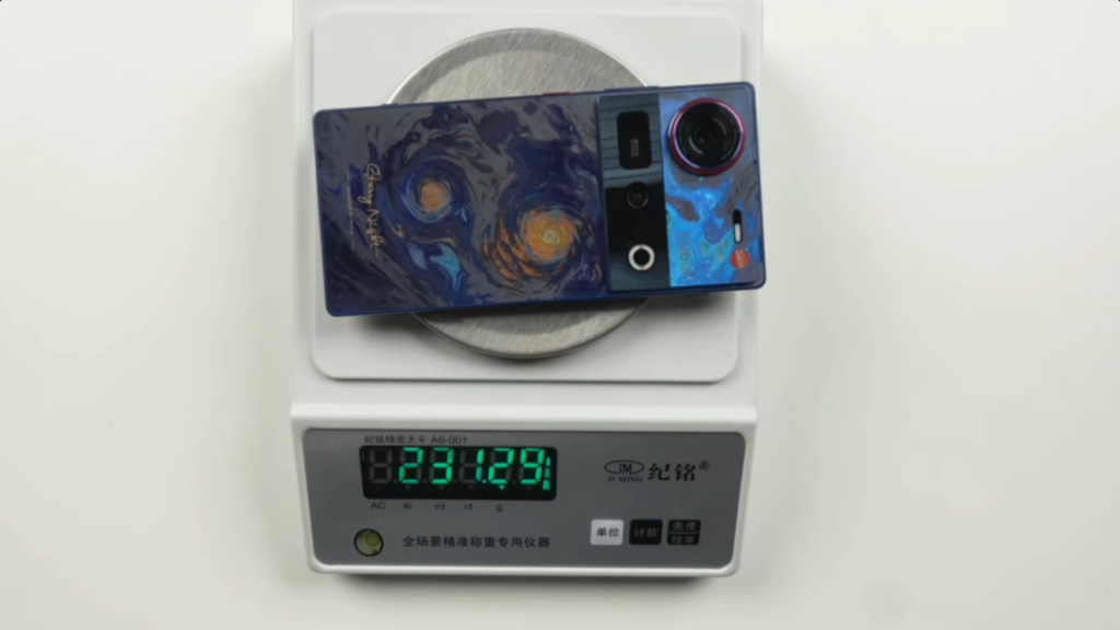 Nubia Z70 Ultra blue Starry Night weight